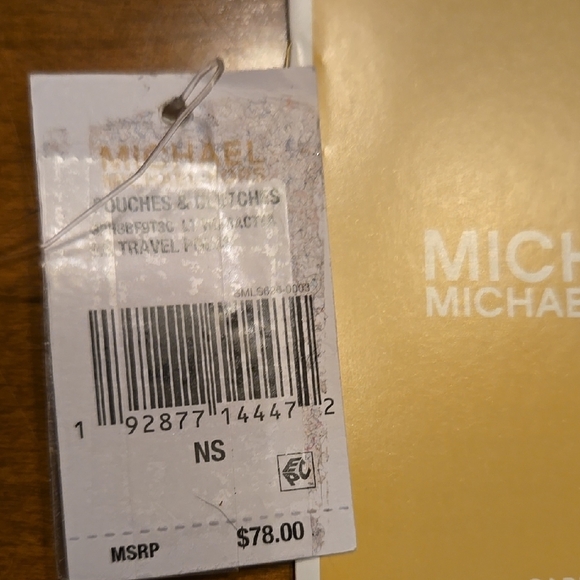 Michael Kors Red Toiletry Bag with Dome Shape and Textured Canvas - Picture 10 of 13